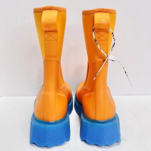 Off White Orange & Blue Rubber Boots