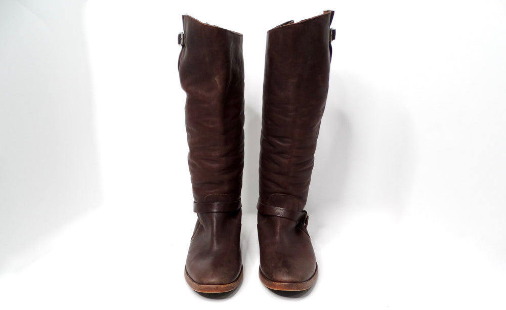 Golden Goose Limited Handmade Brown Leather Riding Boots