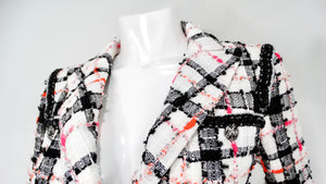 Chanel Checkered Double-Breasted Boucle Tweed Jacket Jumpsuit 2020