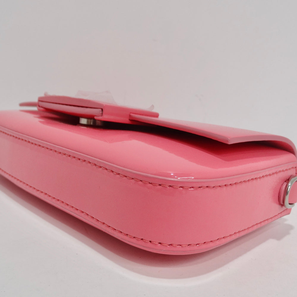 Baguette Phone Pouch - Pink patent leather pouch