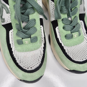 Chanel CC Green Knit Trainers
