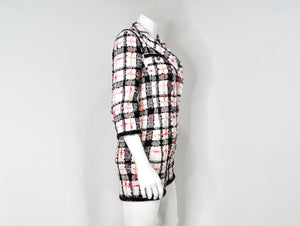 Chanel Checkered Double-Breasted Boucle Tweed Jacket Jumpsuit 2020