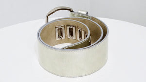 Dismero Patent Champagne Leather Belt