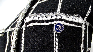Chanel Black & White Striped Tweed Romper SS 2020