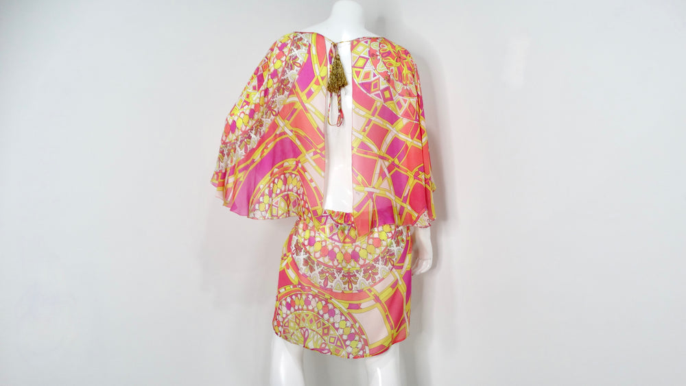 pucci backless dress Asymmetric printed silk-twill halterneck dress - multi