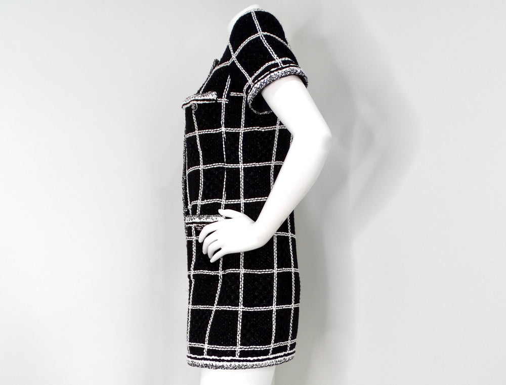 Chanel Black & White Striped Tweed Romper SS 2020