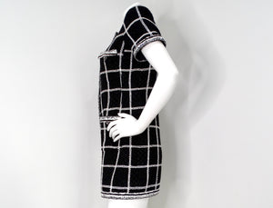 Chanel Black & White Striped Tweed Romper SS 2020