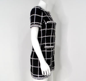 Chanel Black & White Striped Tweed Romper SS 2020