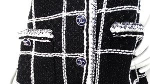 Chanel Black & White Striped Tweed Romper SS 2020