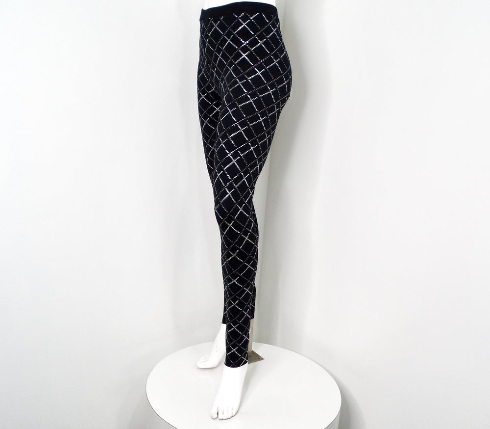 Chanel Black & White Neoprene Reflective Pants 2020