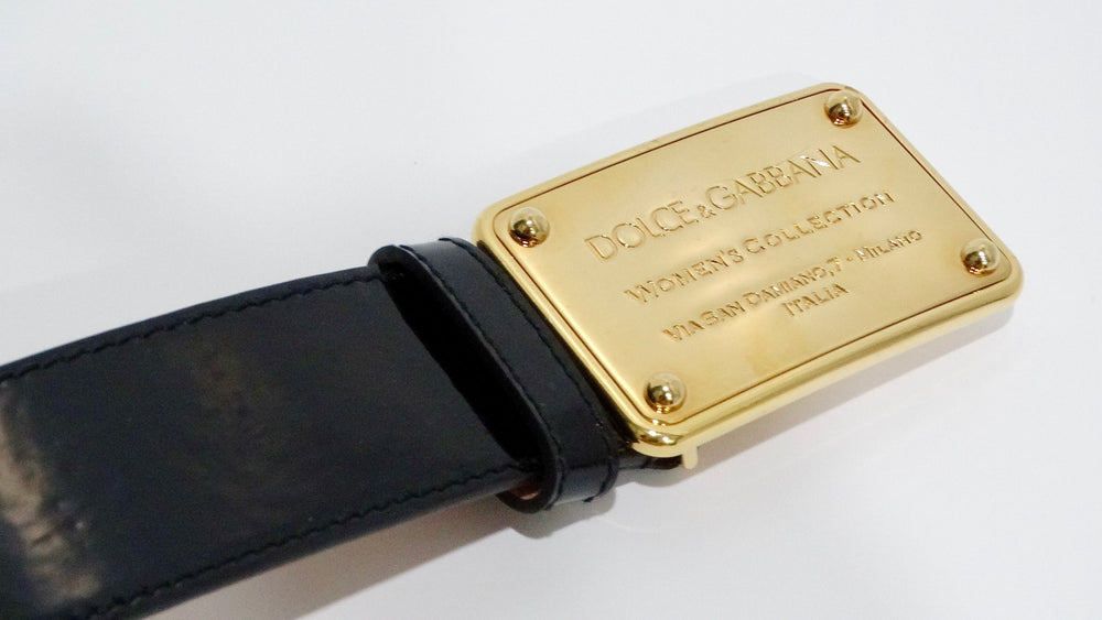 Dolce & Gabbana Black Patent Leather Belt