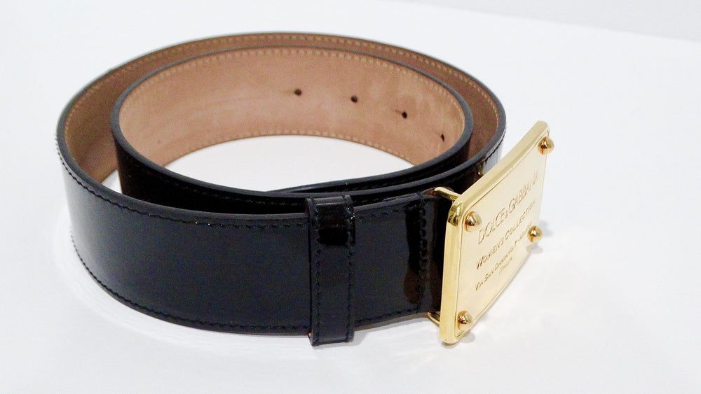 Dolce & Gabbana Black Patent Leather Belt