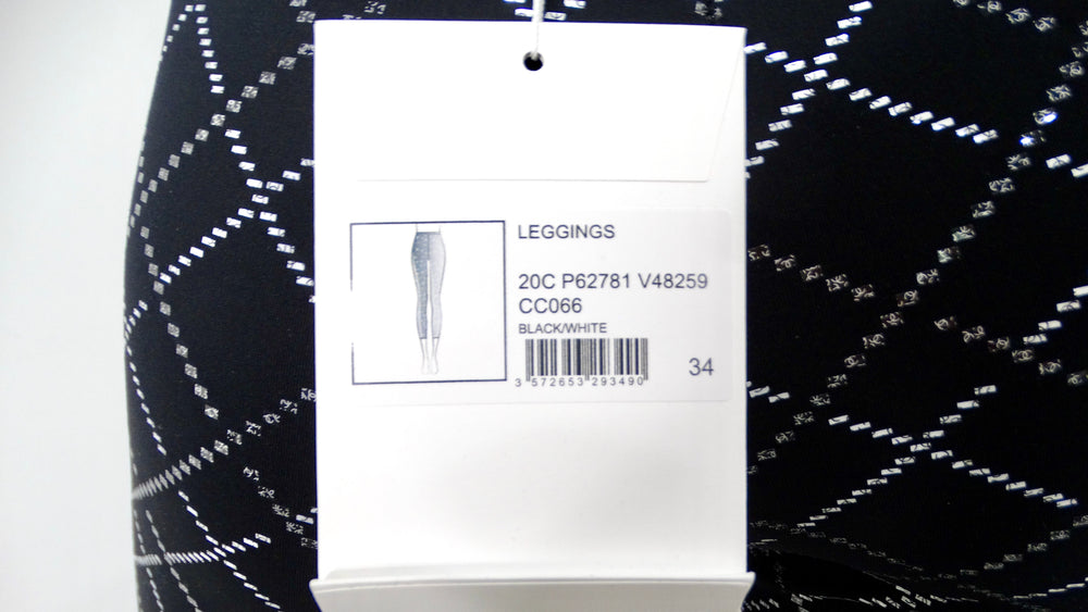 Chanel Black & White Neoprene Reflective Pants 2020