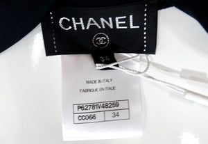 Chanel Black & White Neoprene Reflective Pants 2020
