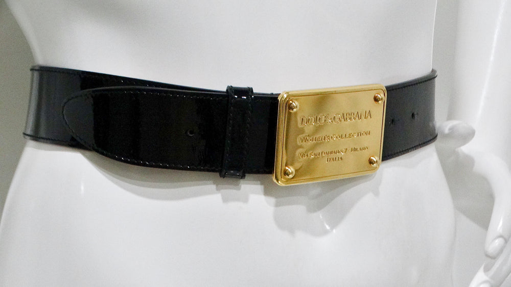 Dolce & Gabbana Black Patent Leather Belt