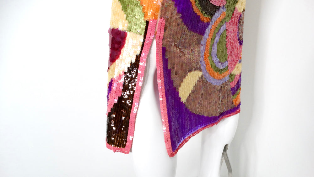 Y2K Valentino Multicolor Abstract Sequin Skirt