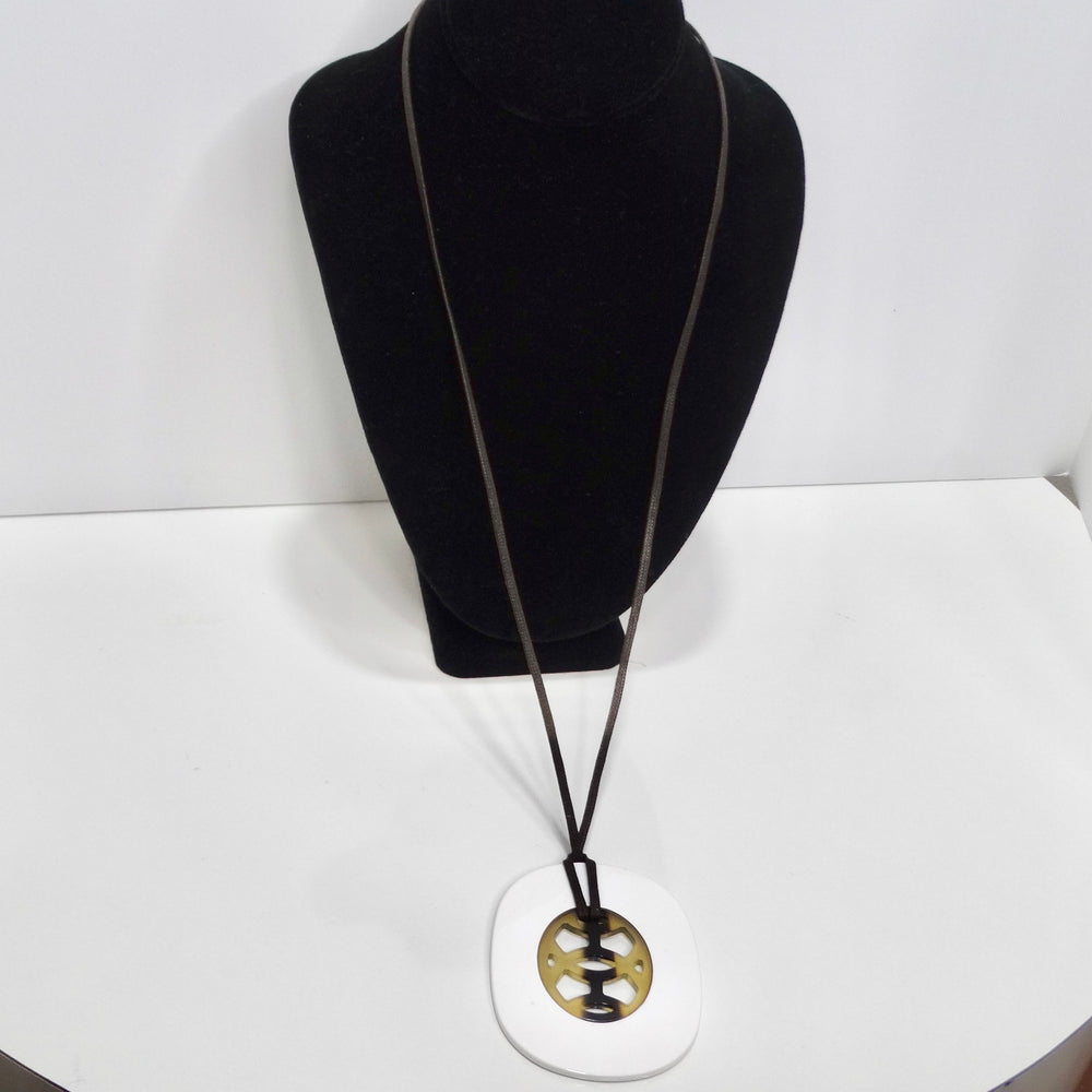 Hermes Buffalo Horn Lacquer Lift Necklace
