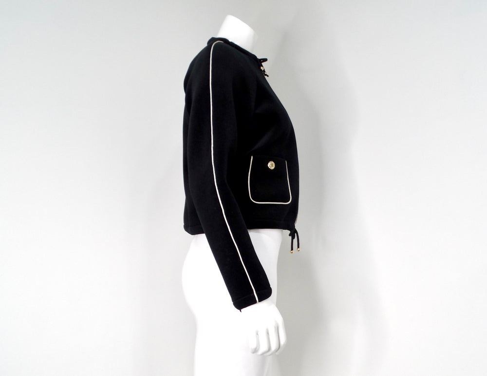 Chanel Coco Neige Velour Drawstring Zip Jacket 2018
