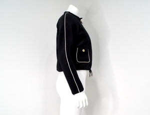 Chanel Coco Neige Velour Drawstring Zip Jacket 2018