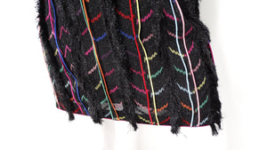 Missoni Multicolor Stripe Knit Fringe Mini Skirt