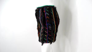 Missoni Multicolor Stripe Knit Fringe Mini Skirt