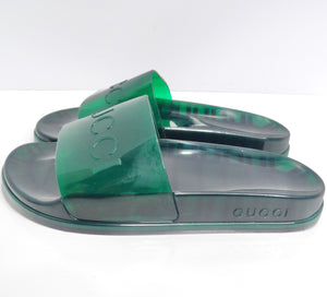 Rubber Slide Sandal Green Gucci Rubber Sandals Gucci Rubber Slide
