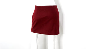 Mary Katrantzou Burgundy Wool Patch Mini Skirt