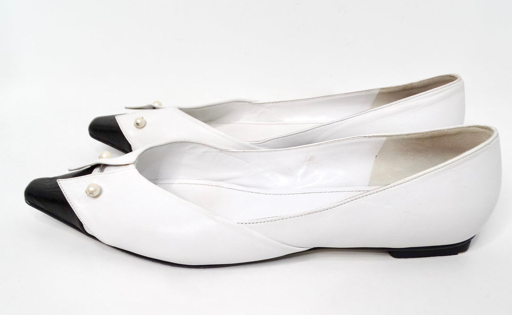 Chanel White & Black Tuxedo Collar Style Flats circa Y2K