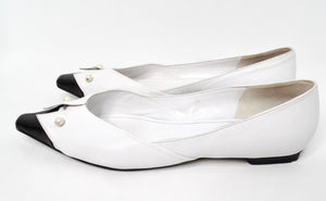 Chanel White & Black Tuxedo Collar Style Flats circa Y2K