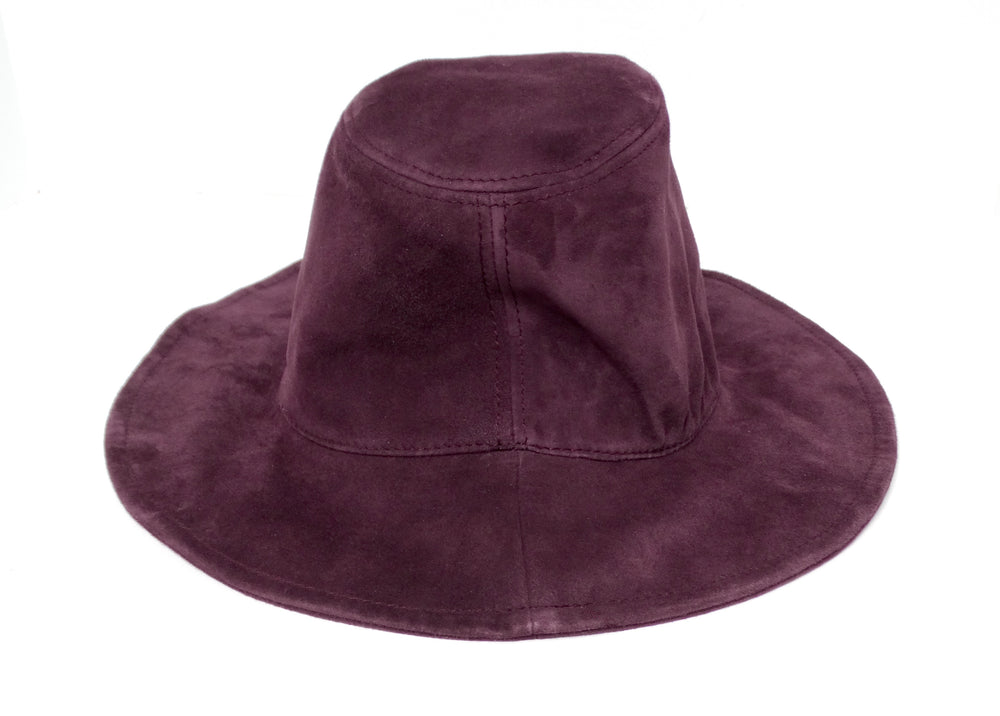 Maison Michel Purple Suede Brim Hat