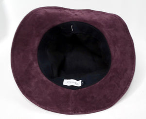 Maison Michel Purple Suede Brim Hat