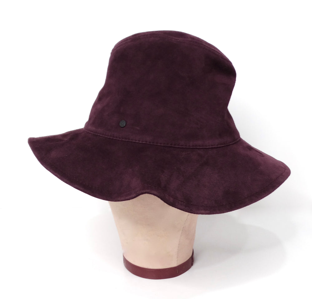 Maison Michel Purple Suede Brim Hat