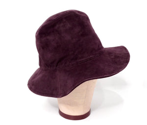 Maison Michel Purple Suede Brim Hat