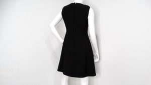 Dolce & Gabbana Black Sleeveless Dress With Daisy Crystal Accents