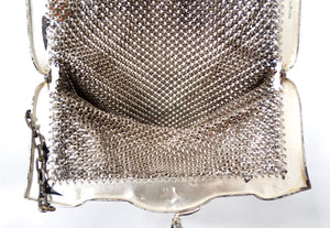 Mandalian Chainmail Mesh Enamel Print Purse 1920s