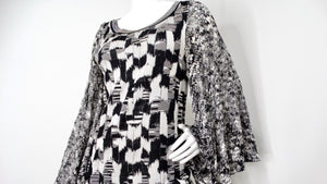 Missoni Crochet Printed Bell Sleeve Mini Dress