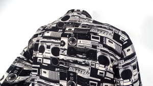 Akris Punto Stereo Print Half-Zip Blouse