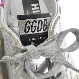 Golden Goose Silver/Pink Leather And Glitter Superstar Low Top Sneakers