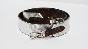 Louis Vuitton Monogram Silver Metallic Reversible Shoulder Strap