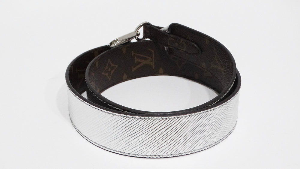 Louis Vuitton Monogram Silver Metallic Reversible Shoulder Strap