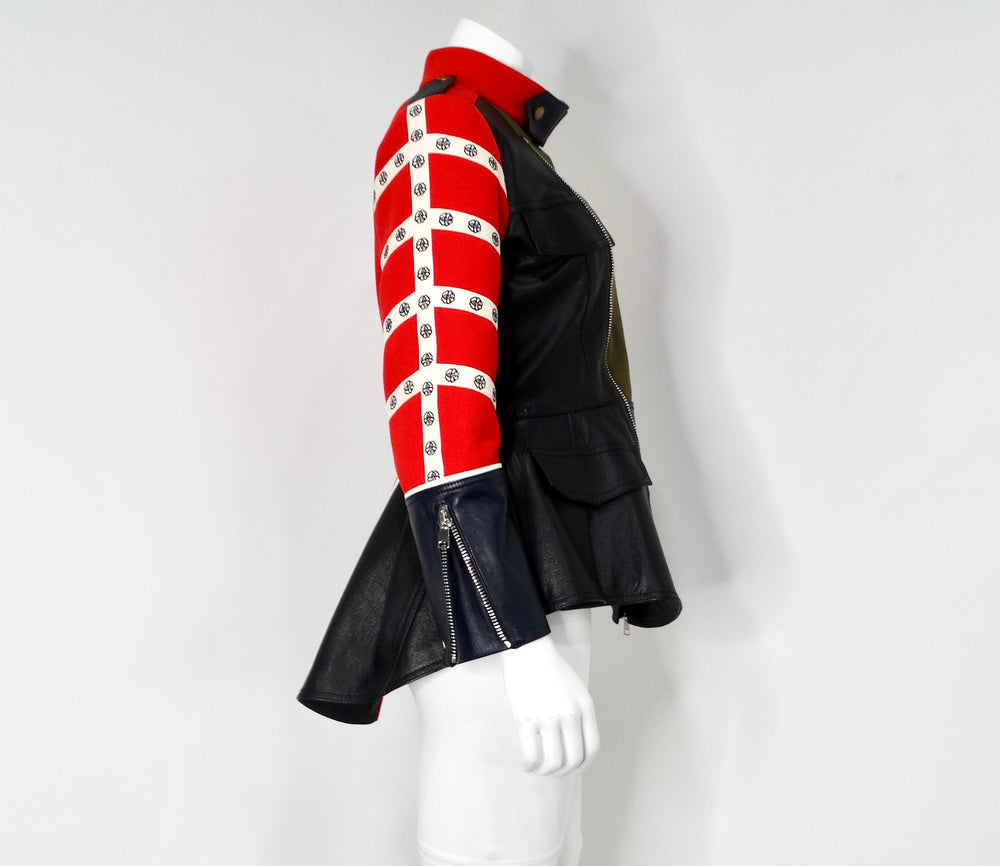 Alexander McQueen Avant-Garde Military Style Peplum Jacket