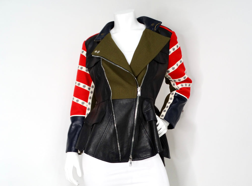 Alexander McQueen Avant-Garde Military Style Peplum Jacket