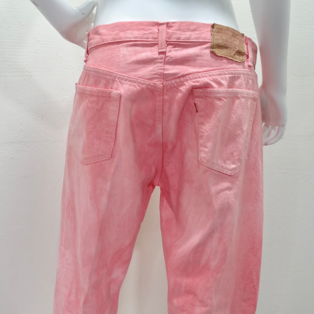 1990s Pink Dyed Denim Levi's Straight Leg Jeans