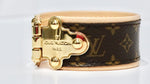 Louis Vuitton Two-Toned Leather Monogram Bracelet With Gold Hardware