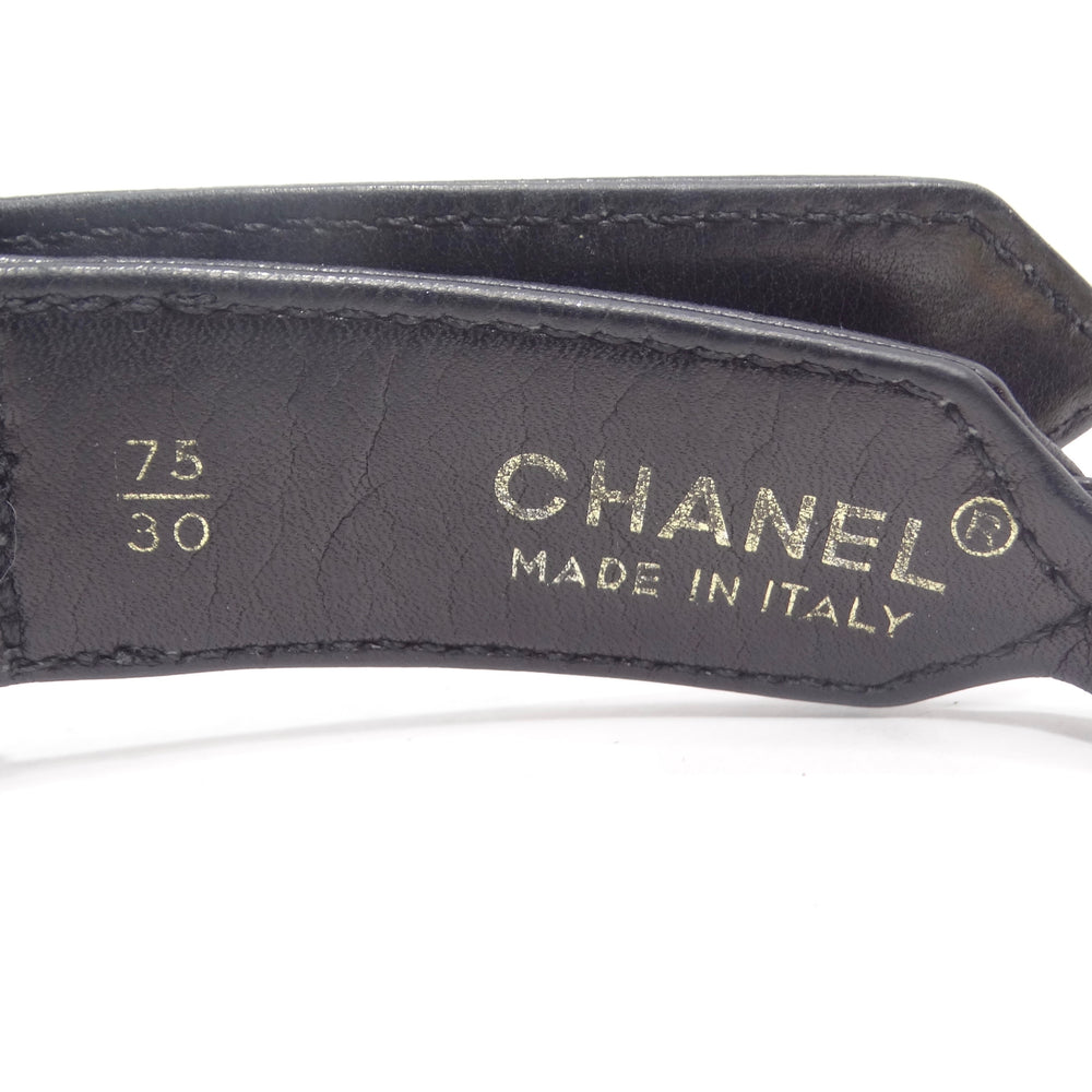 Chanel 1990s 31 Rue Cambon Black Leather Chain Belt – Vintage by Misty