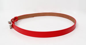 Givenchy G-Chain Silver-Tone & Red Leather Belt