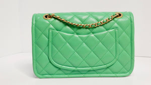 2021 Chanel Mint Green Caviar Leather Flap Bag