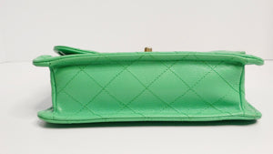 2021 Chanel Mint Green Caviar Leather Flap Bag