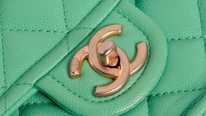 2021 Chanel Mint Green Caviar Leather Flap Bag