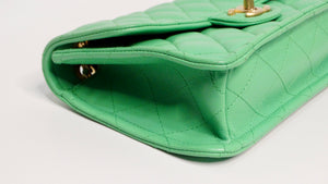 2021 Chanel Mint Green Caviar Leather Flap Bag